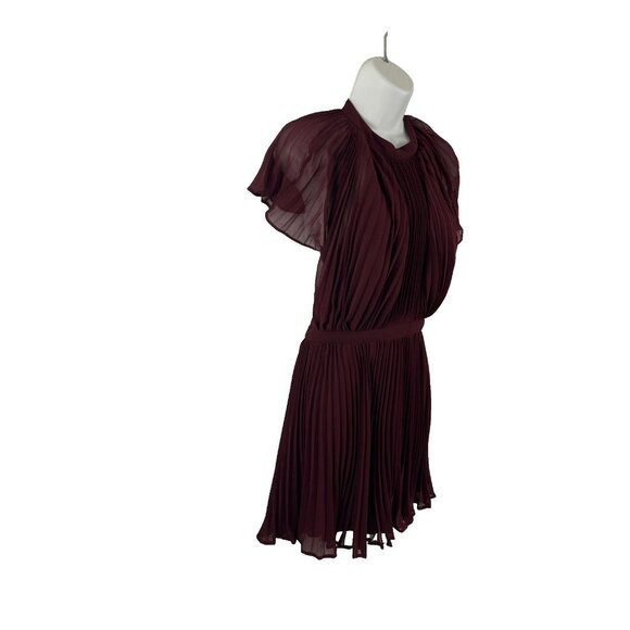 Revolve Keepsake Wine-Coloured Pleated Mini Halter Dress Womens Size S - Picture 4 of 14